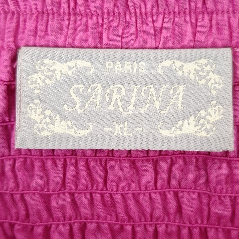 Sarina Strapless Bohemian Smocked Floral Ruffle Hem Boho Multicolor Dress Sz. XL - Picture 9 of 10